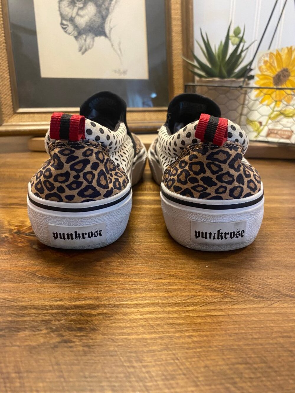 PUNKROSE by Skechers - Leopard Polka Dot Slip On Sneakers Women’s Size 9.5 - Picture 5 of 14